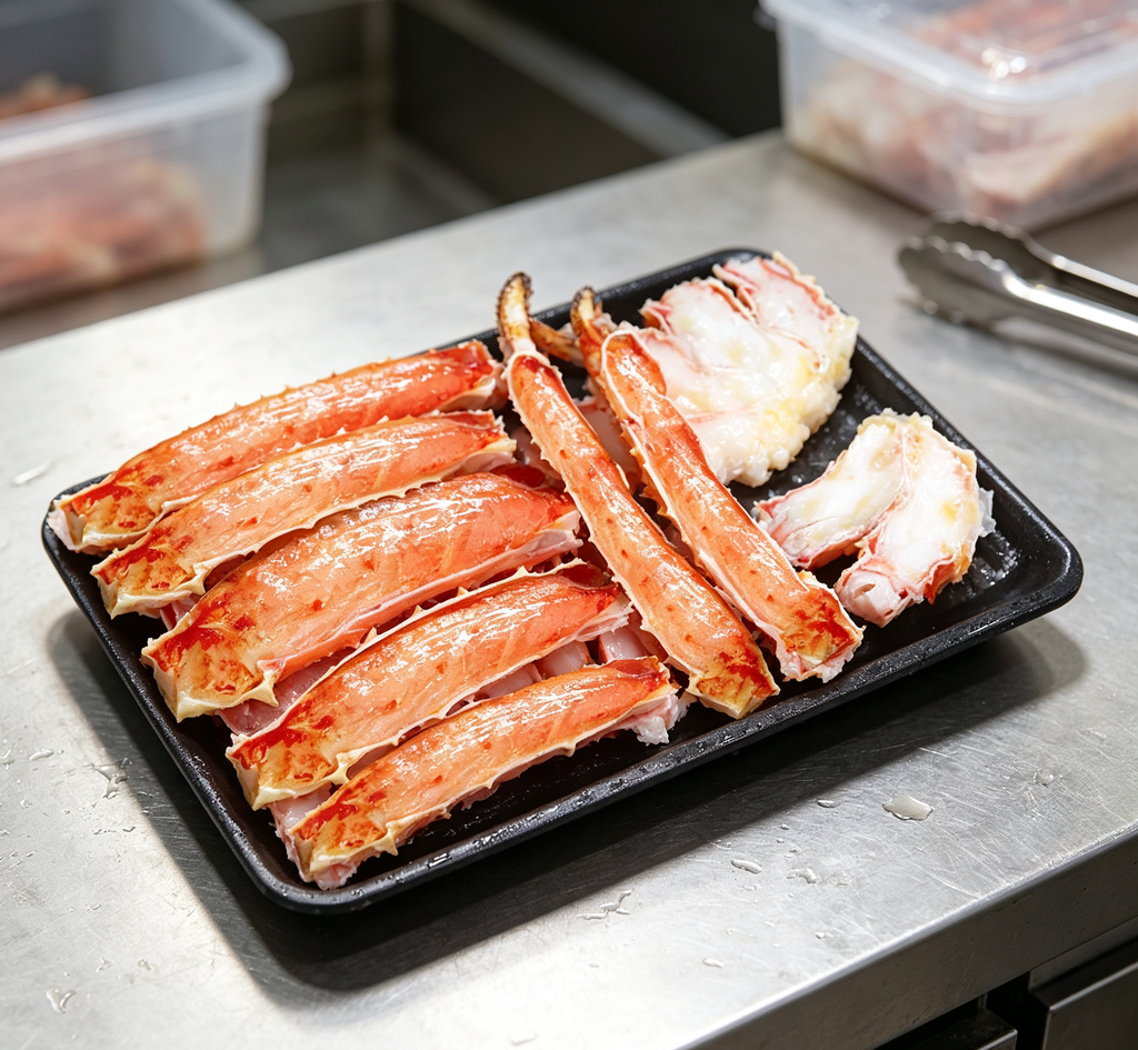 Cooked legs arranged on a serving tray