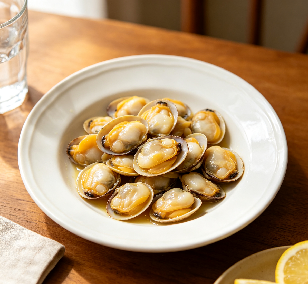 Open shells filled with plump, tender meat
