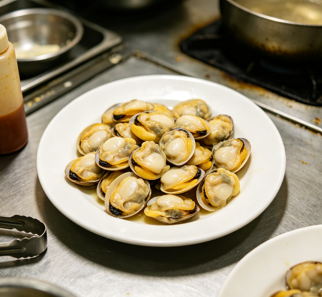 Shells plated as a starter with herbs and citrus